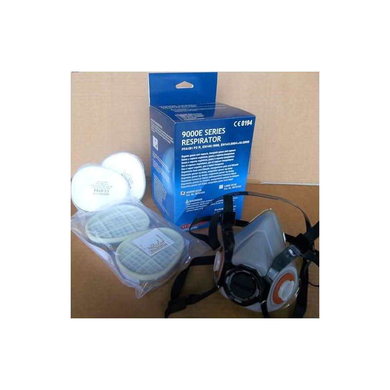 Máscara com cartucho, completa, reutilizável