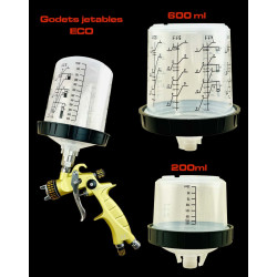 Adaptadores aço inoxidável para pistolas HVLP e copos descartáveis gama ECO