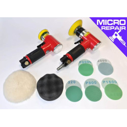 Mini polidora pneumática 75 mm com placa e espumas