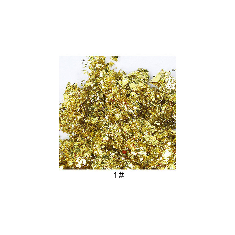Folhas metalizadas em flocos – 10 cores x 5 gramas