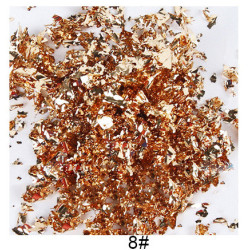 Folhas metalizadas em flocos – 10 cores x 5 gramas