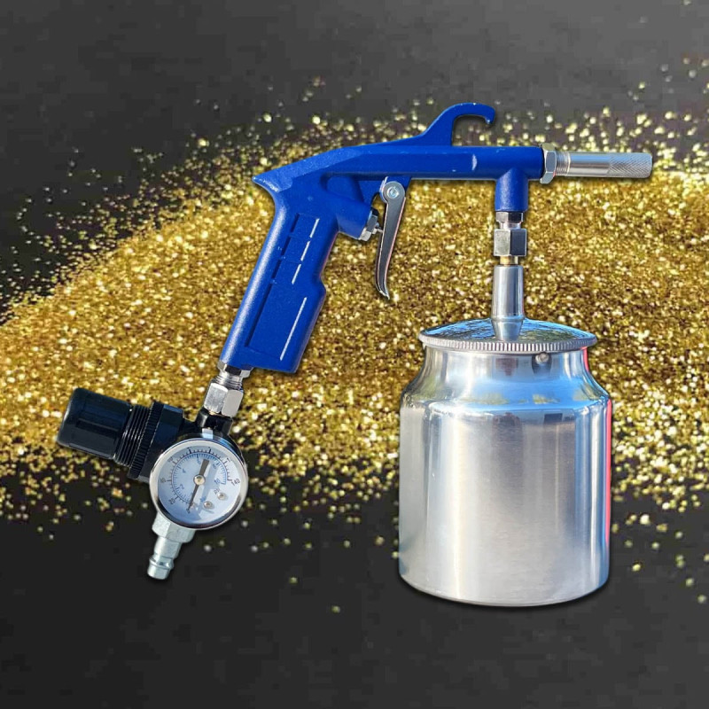 Pistola de jato de areia de alto desempenho com manômetro de ajuste de pressão