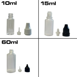 Mini frasco de plástico de 10ml, 15ml ou 60ml