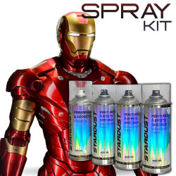 Kit de tinta para pintar o IRON MAN em vermelho e dourado – Aerossol ou aerógrafo