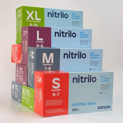 Luvas descartáveis em nitrilo (X100)