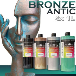 tinta bronze com efeito envelhecido -  kit completo acrílico