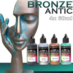 tinta bronze com efeito envelhecido -  kit completo acrílico