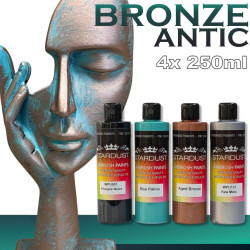 tinta bronze com efeito envelhecido -  kit completo acrílico